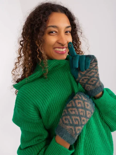 Mănuși Fashionhunters verde