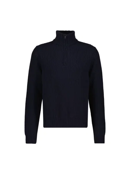 Sweter z golfem Boss niebieski