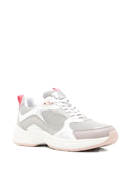 Sneakerși Geox cu șireturi din dantelă gri