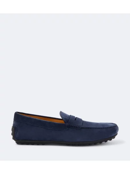 Pantofi loafer Tod's din piele de căprioară albastru