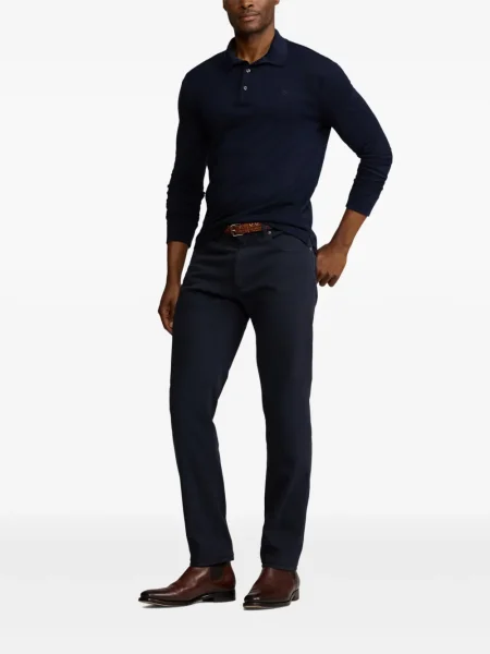 Поло тениска Ralph Lauren Purple Label бродирана синьо
