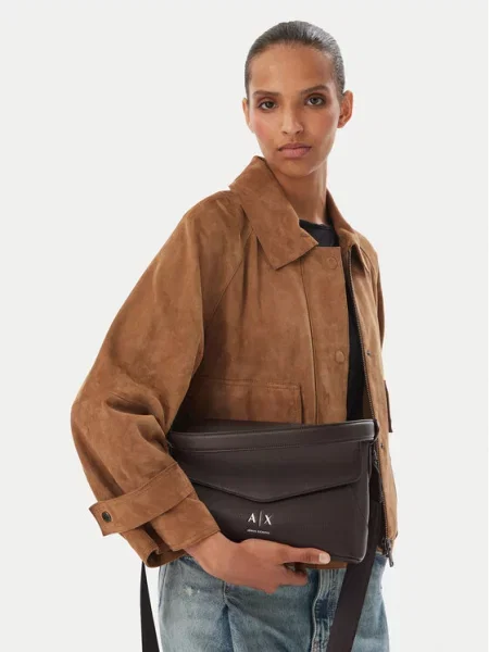 Torbica Armani Exchange Tamno smeđa