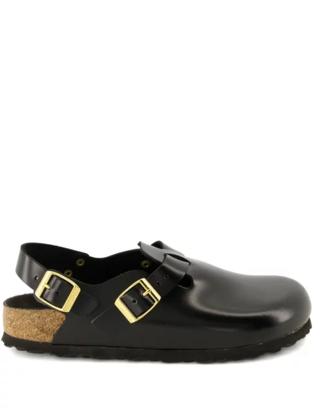 Papuci tip mules Birkenstock cu cataramă negru