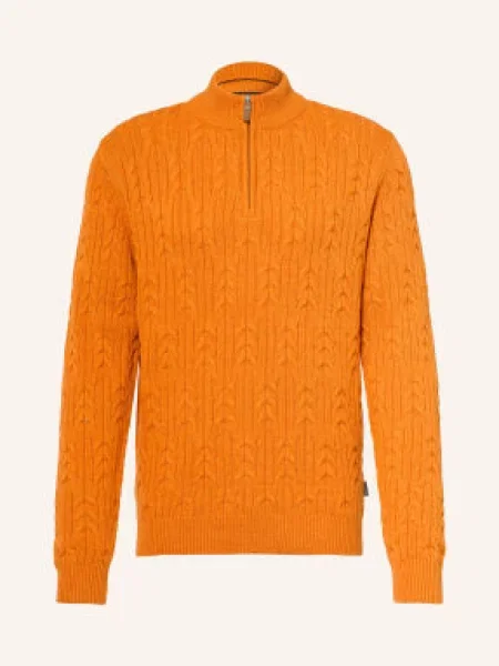 Fynch-Hatton Sweter Typu Troyer orange pomarańczowy