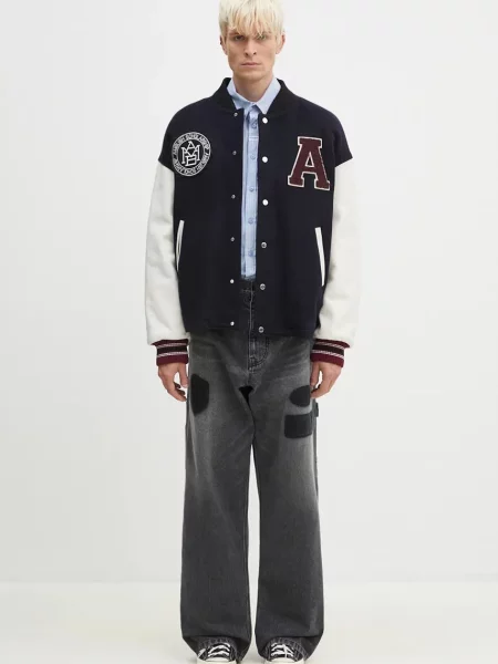 Вовняна куртка AMBUSH Stadium Jacket перехідна oversize синій