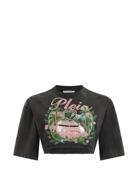 Decupat top Philipp Plein cu imagine negru