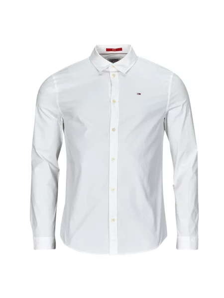 Strečová košile Tommy Jeans bílá