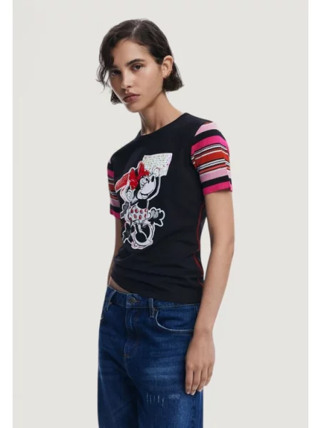 Desigual T-shirt TS_MINNIE Shirt Fit crna