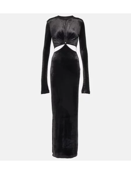 Rochie maxi Nensi Dojaka de catifea de costum negru
