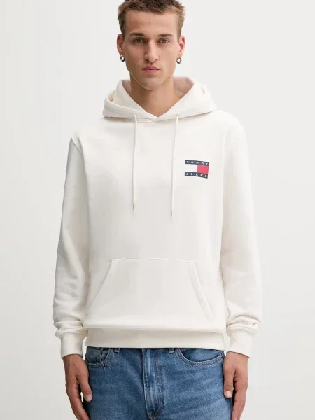 Суичър с качулка Tommy Hilfiger с качулка с апликация бежово