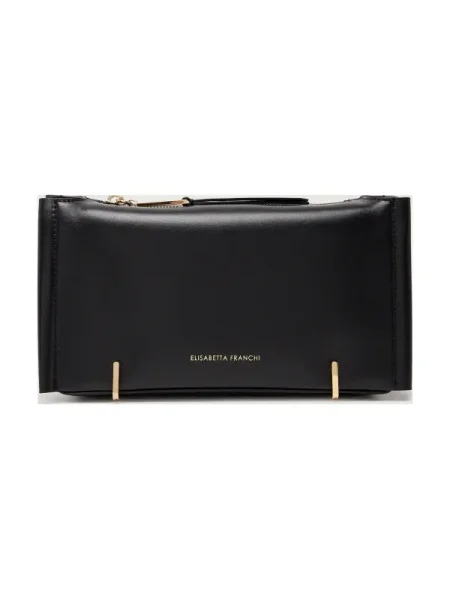 Geanta de piele Elisabetta Franchi din piele plic negru