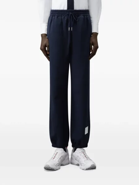 Pantaloni sport Thom Browne din jerseu albastru
