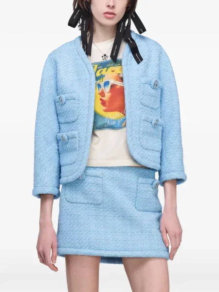 Geacă Marc Jacobs din tweed albastru