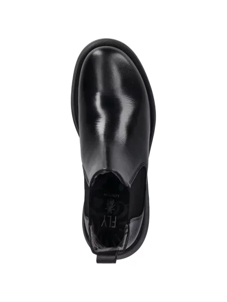 Botine chelsea Fly London cu autograf negru