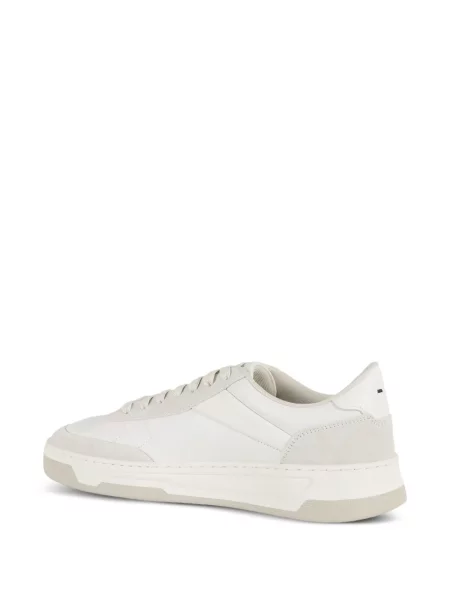 Δερμάτινα sneakers Boss με κορδόνια λευκό