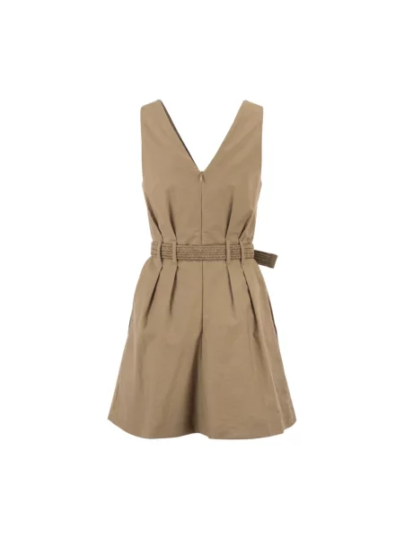 Sukienka mini Brunello Cucinelli brązowa