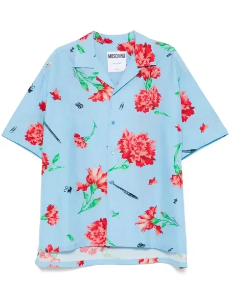 Cămașă Moschino cu model floral cu imagine albastru
