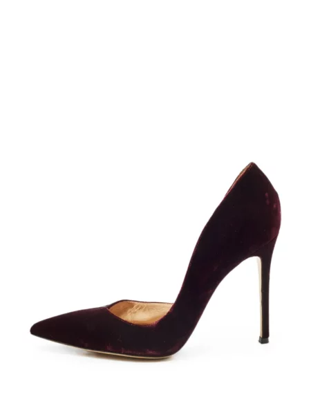 Pantofi cu toc Gianvito Rossi din piele de căprioară roșu