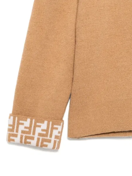 Bluza z kapturem dziecięca Fendi brązowa