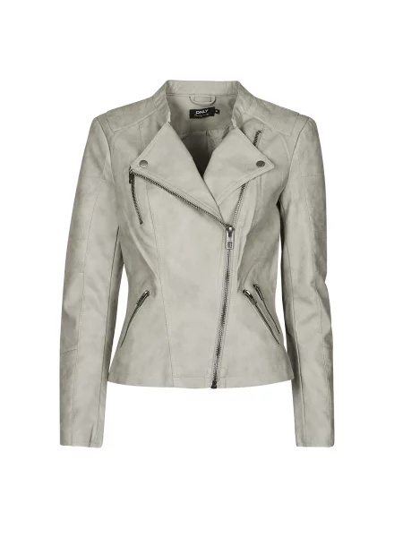 Usnjena jakna Only siva