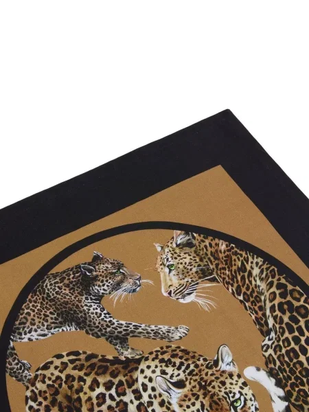 Raštuotas šalikas Dolce & Gabbana leopardinis ruda