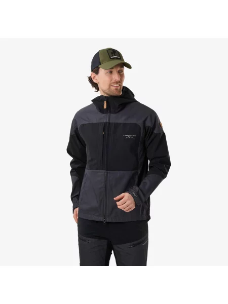 Kurtka Outdoor Wędrówki Mężczyzna Nordkap Wiatroszczelny czarna