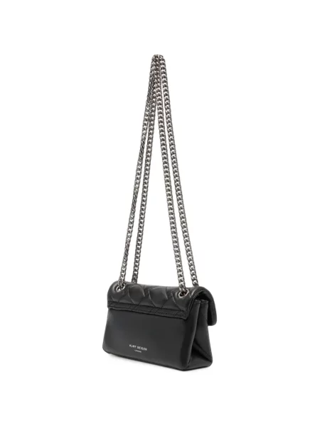 Кожена ватиран чанта Kurt Geiger London черно
