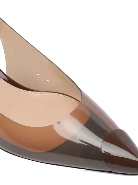 Pantofi cu toc Gianvito Rossi transparente slingback maro
