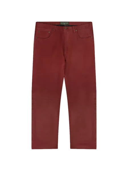 Spodnie Denim Tears skórzane czerwone