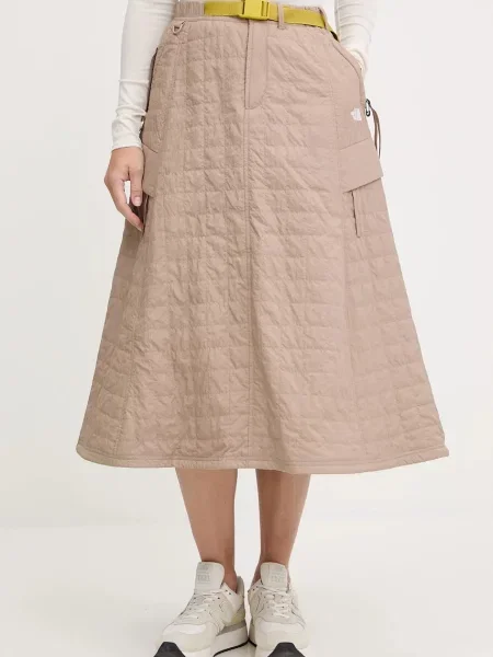 The North Face spódnica Quilted Volume midi rozkloszowana beżowy