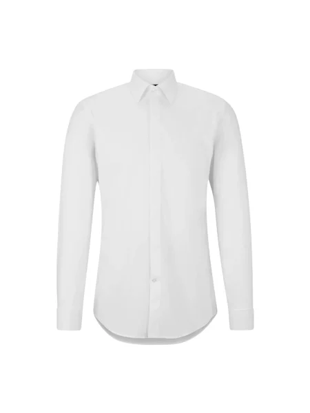 Boss Koszula Hank Slim Fit Z Wywiniętymi Mankietami weiss biała