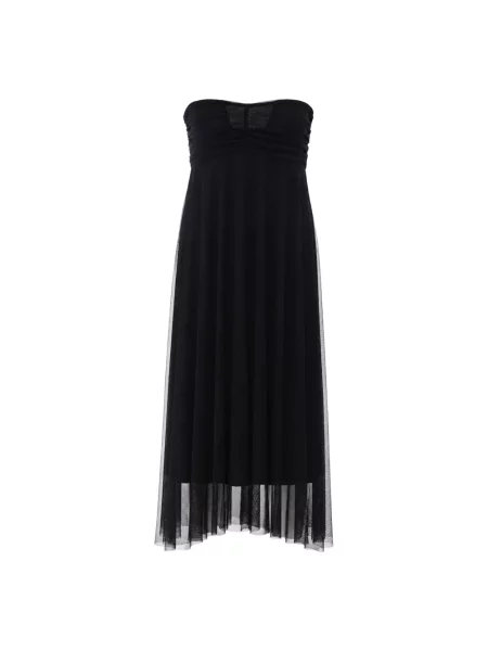 Sukienka maxi Twinset tiulowa czarna