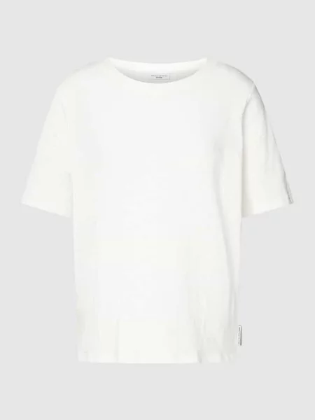 T-shirt z detalem z logo Marc O'polo Denim biała