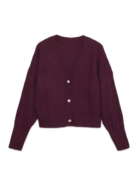 VERO MODA Geacă tricotată VMLEALIGHT roșu-violet roșu