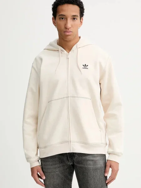 Geacă Adidas Originals cu glugă bej