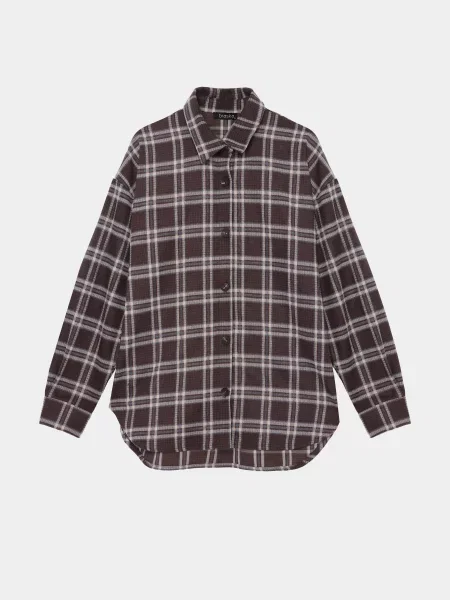 Сорочка повсякденна Braska поліестер/віскоза коричневий