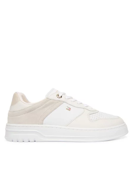 Tommy Hilfiger Tenisice Th Sporty Cupsole Tumbled Ltr Écru bijela