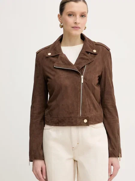 Armani Exchange Usnjena jakna rjava
