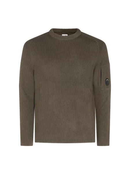 Lniany sweter C.p. Company zielony