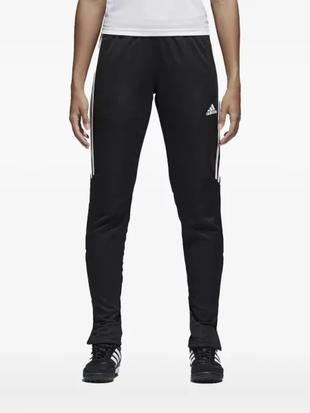 Legginsy Adidas do biegania z nadrukiem z dekoltem w serek czerwone