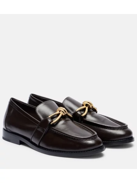 Pantofi loafer Bottega Veneta din piele maro