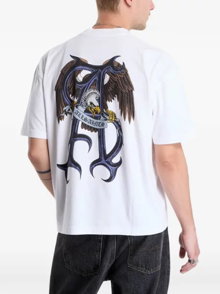 Tricou Allsaints cu imagine alb