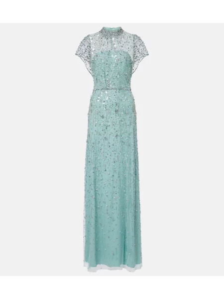 Rochie Jenny Packham cu mărgele albastru