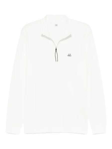 Mikina C.p. Company s polovičními zipem bílá