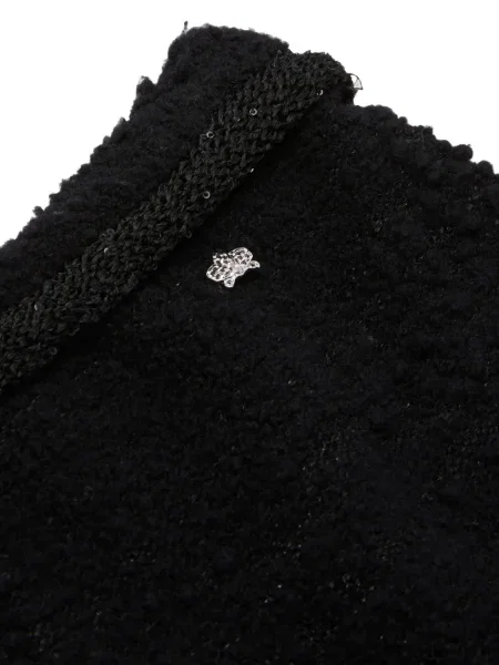Pantaloni scurți Genny cu paiete din tweed negru