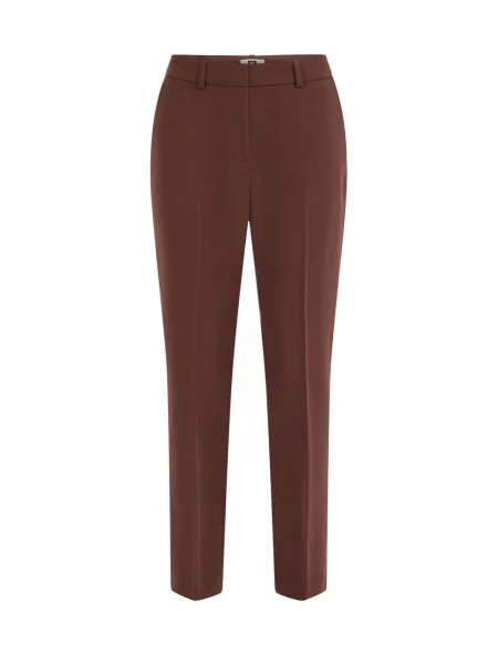 WE Fashion Pantaloni cu dungă maro