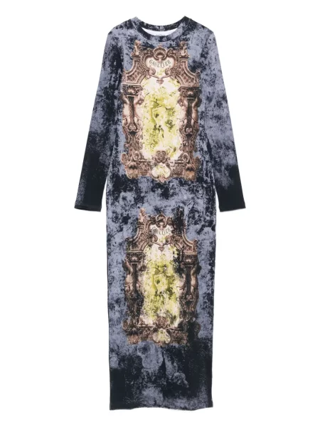Rochie maxi Jean Paul Gaultier cu imagine de costum albastru