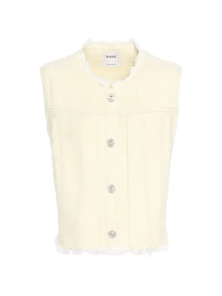 Vestă denim Barrie cu franjuri galben