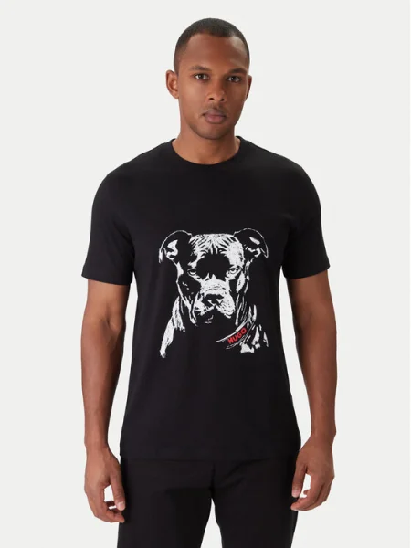 HUGO Tricou Dubrox roșu alb negru
