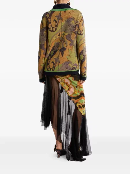 Cardigan Etro cu model paisley verde